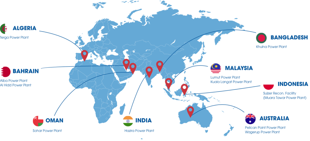 Map showing Technomech's Global Footprint